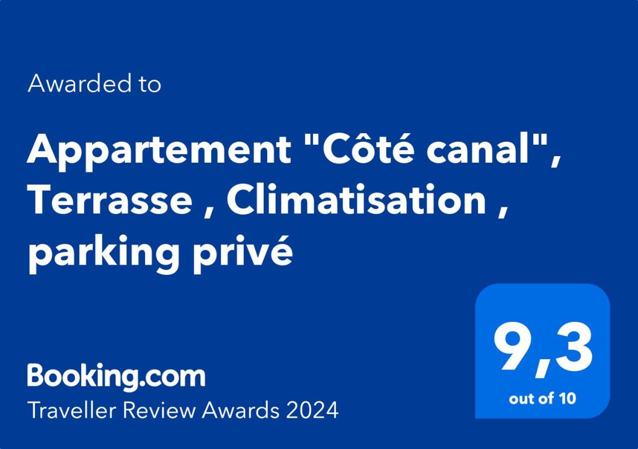 Appartement "Cote Canal", Terrasse , Climatisation , Parking Prive Narbonne Exterior photo